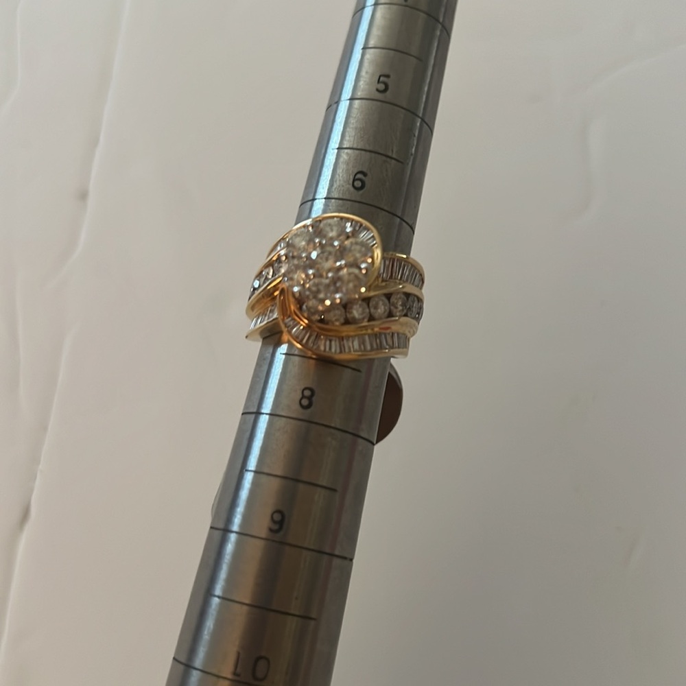 Diamond Cluster Ring 4CTTW 14K Gold Sz 7-7.5 Original Price $12,500 NEW - Picture 5 of 13